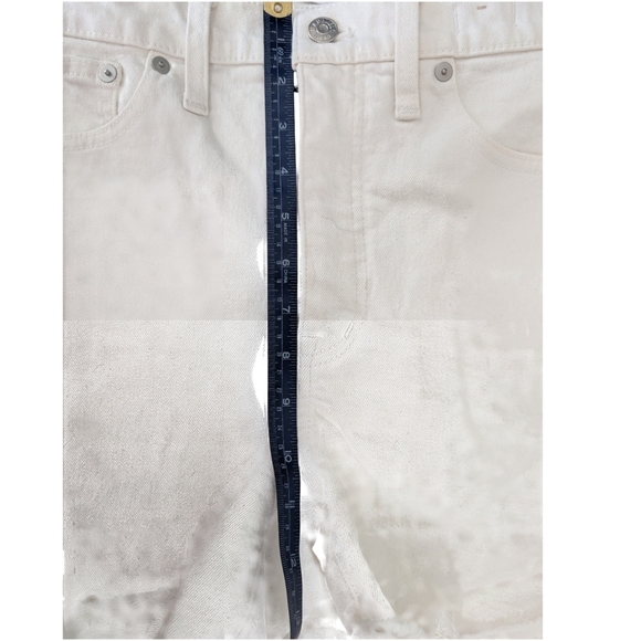 Madewell High Rise Denim Short Distressed Hem Size 28 White Tile - Picture 12 of 12